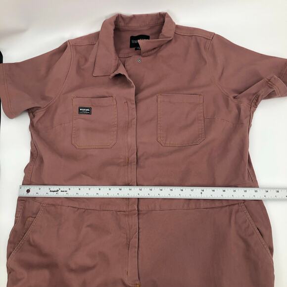 Wildfang The Essential Short Sleeve Coveralls Full Zip Unisex Mauve Coverall 2XL - Picture 9 of 12
